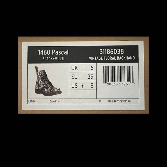 Dr. Martens 1460 Pascal Floral Vintage Leather Boots Sz 8US 39EU UK6 NIB - Picture 6 of 6